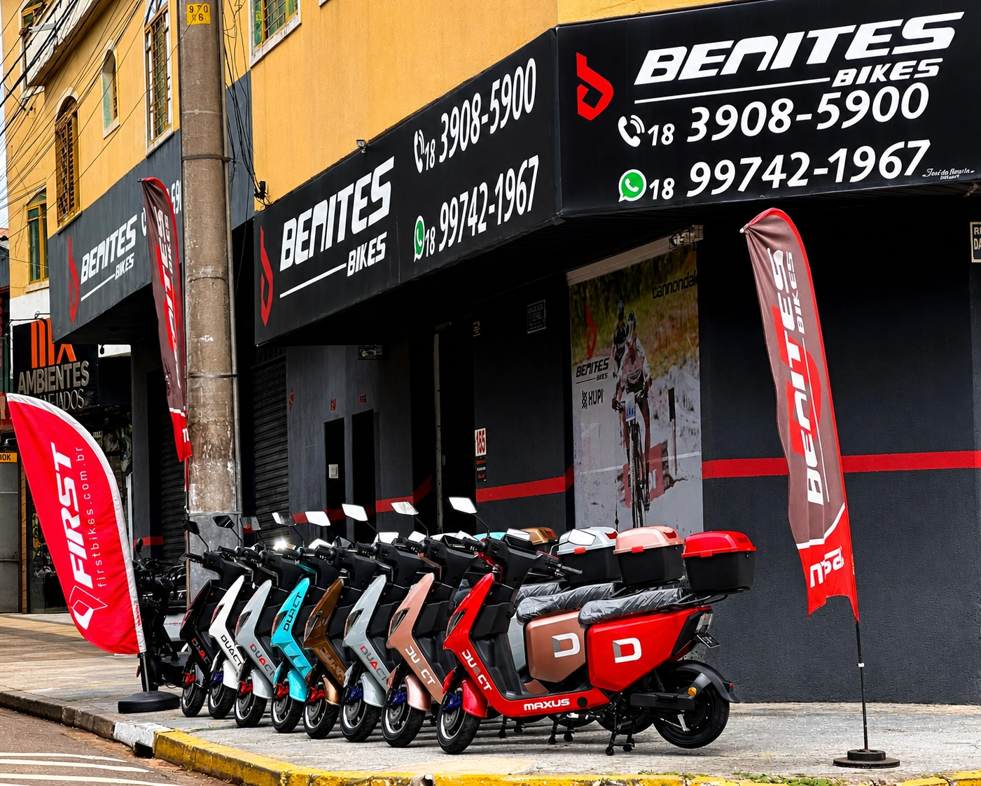 Fachada da Benites Bikes em Presidente Prudente - Oficina e Loja Especializada